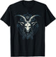 Satan Pentagram Baphomet Illustration Devil Satanic Hexagram T-Shirt - T-Shirt | Black