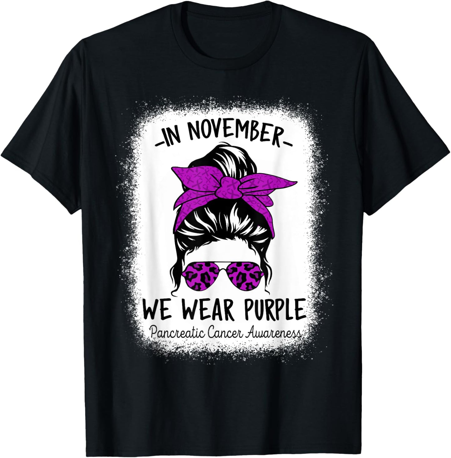Women In November We Wear Purple Pancreatic Cancer Awareness T-Shirt - T-Shirt | Black