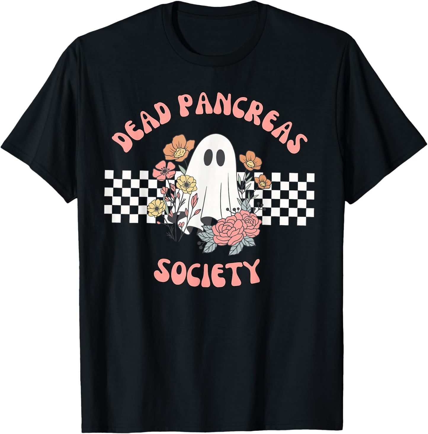 Dead Pancreas Society Funny Ghost Diabetes Awareness T-Shirt - T-Shirt | Black