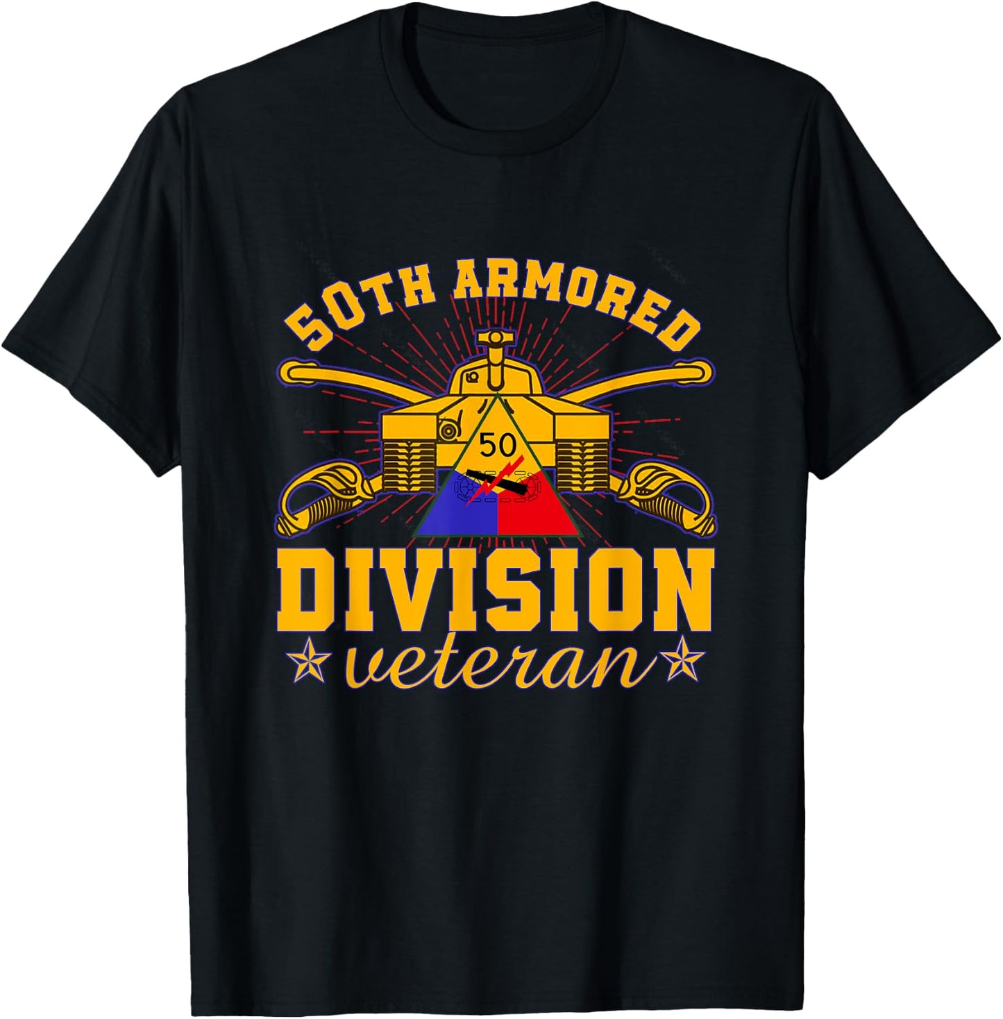 50th Armored Division Veteran Jersey Blues T-Shirt - T-Shirt | Black