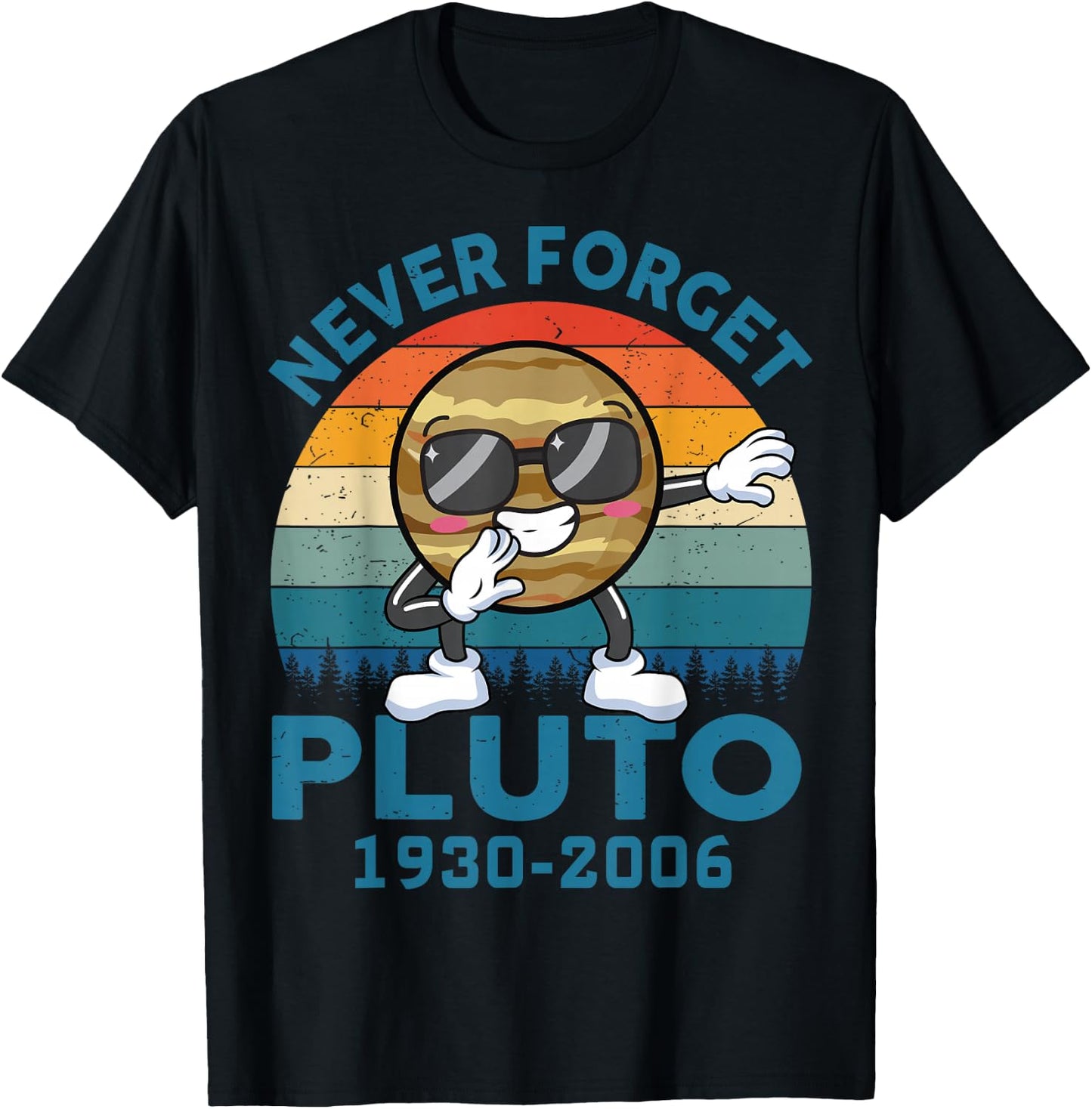 Kids Pluto Never Forget 1930 - 2006 Astronomy Space Science T-Shirt - T-Shirt | Black