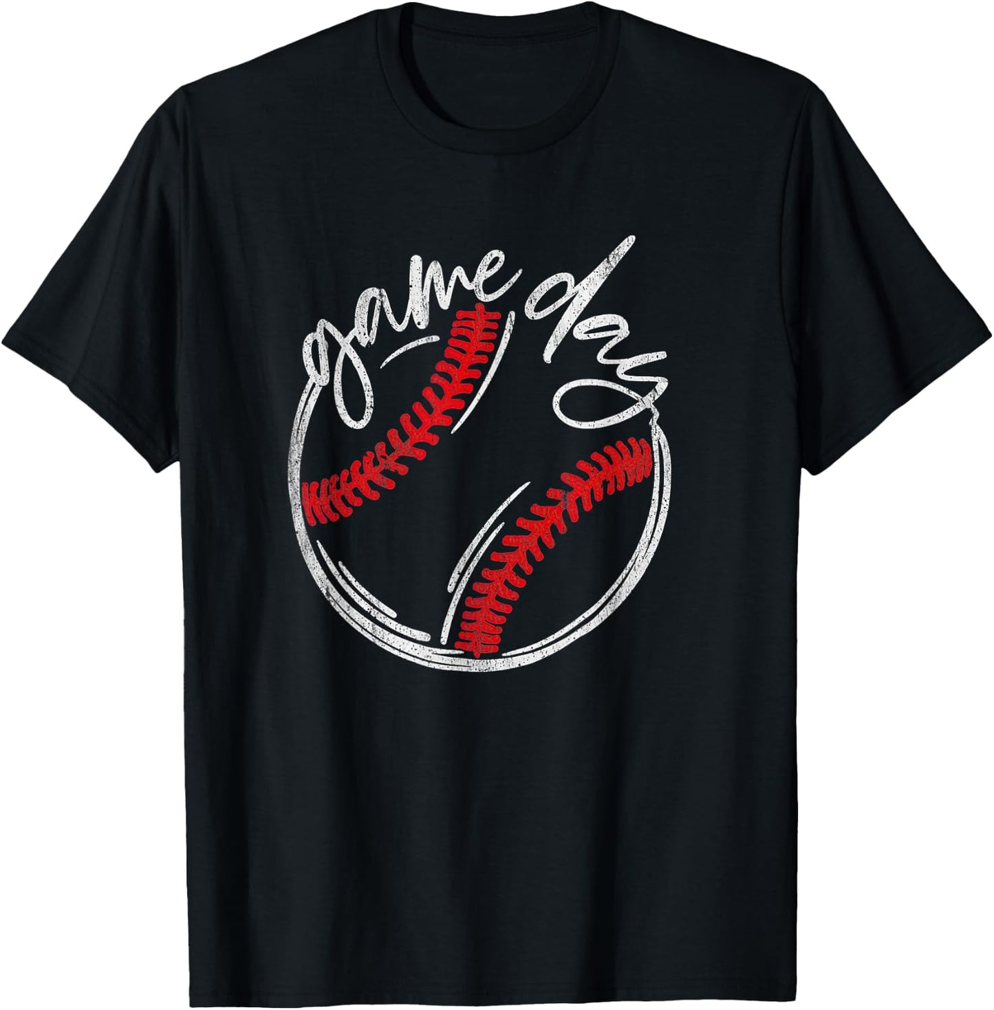 Game Day Baseball Funny Baseball Lovers Softball Life Mom T-Shirt - T-Shirt | Black