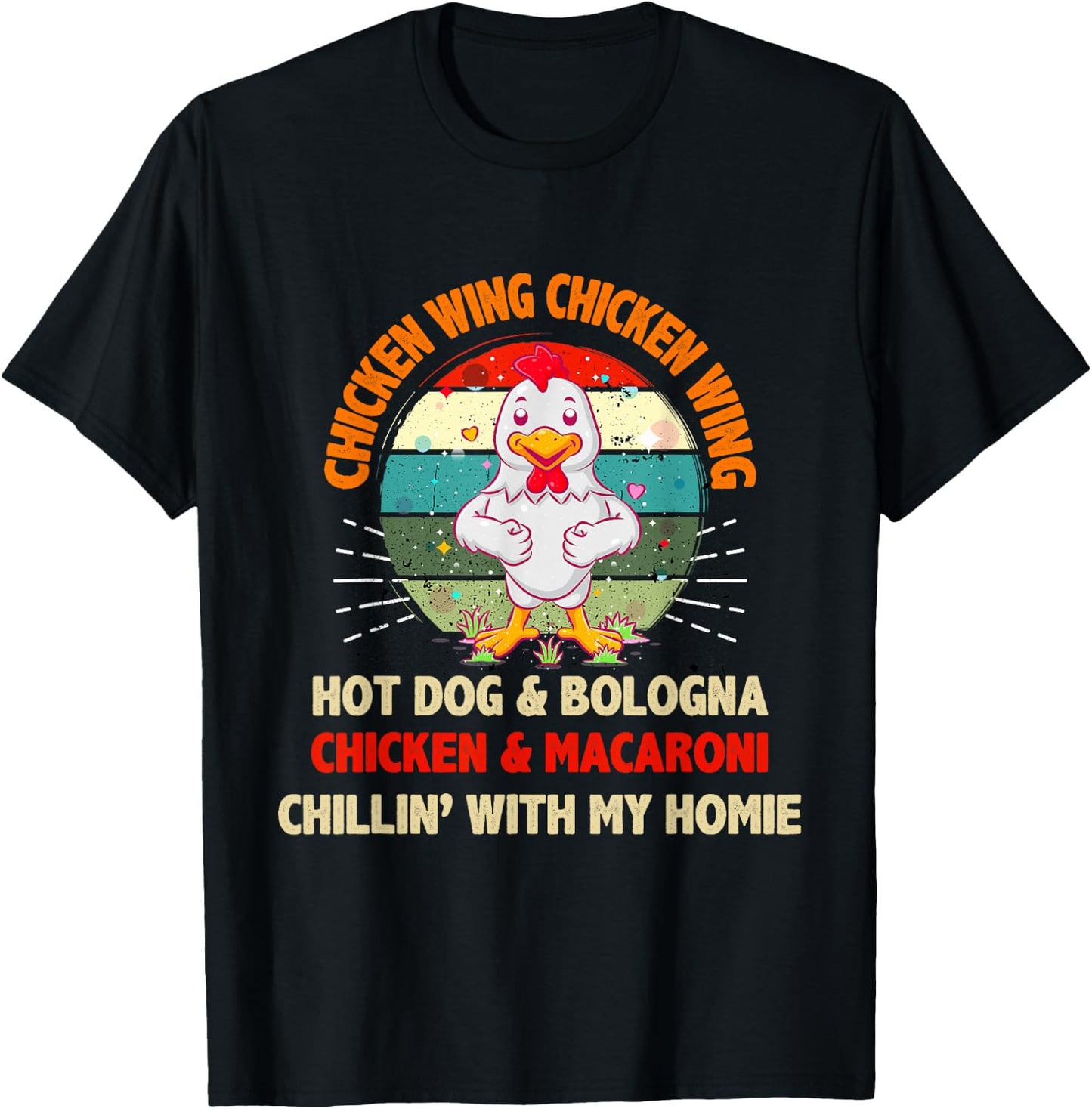 Kids Chicken Wing Chicken Wing Hot Dog and Bologna Toddlers T-Shirt - T-Shirt | Black