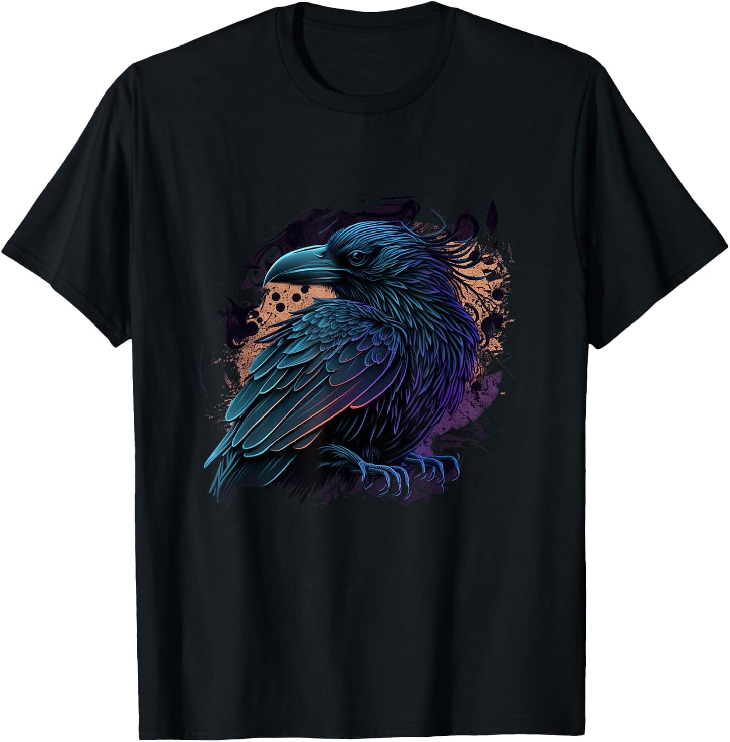 Raven Graphic Goth Black Crow T-Shirt - T-Shirt | Black