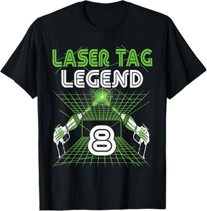 Lasertag Birthday Party - laser tag 8 years birthday T-Shirt - T-Shirt | Black