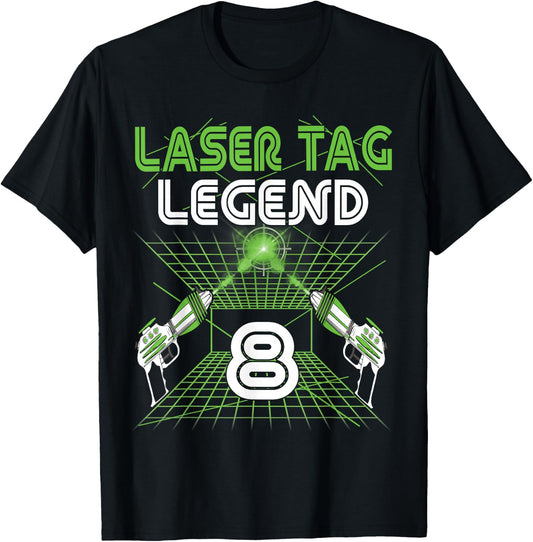 Lasertag Birthday Party - laser tag 8 years birthday T-Shirt - T-Shirt | Black