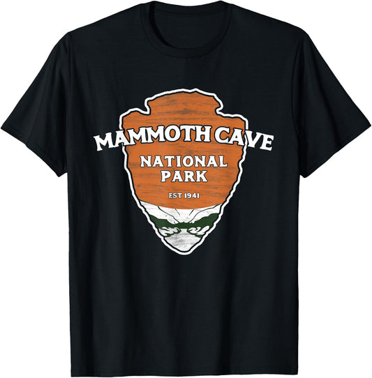 Mammoth Cave National Park Classic Style Arrowhead Sign T-Shirt - T-Shirt | Black