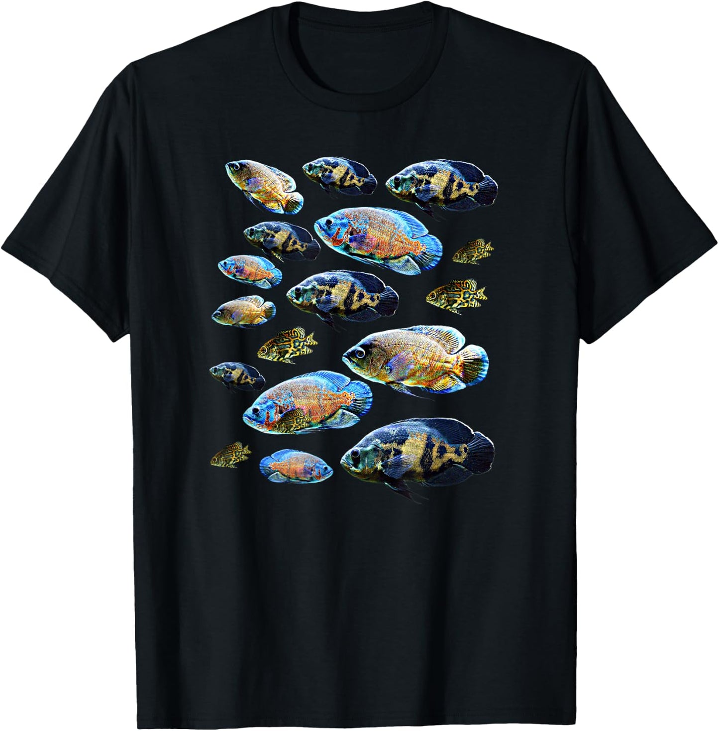 Tiger Oscar Cichlid Fish T-Shirt - T-Shirt | Black