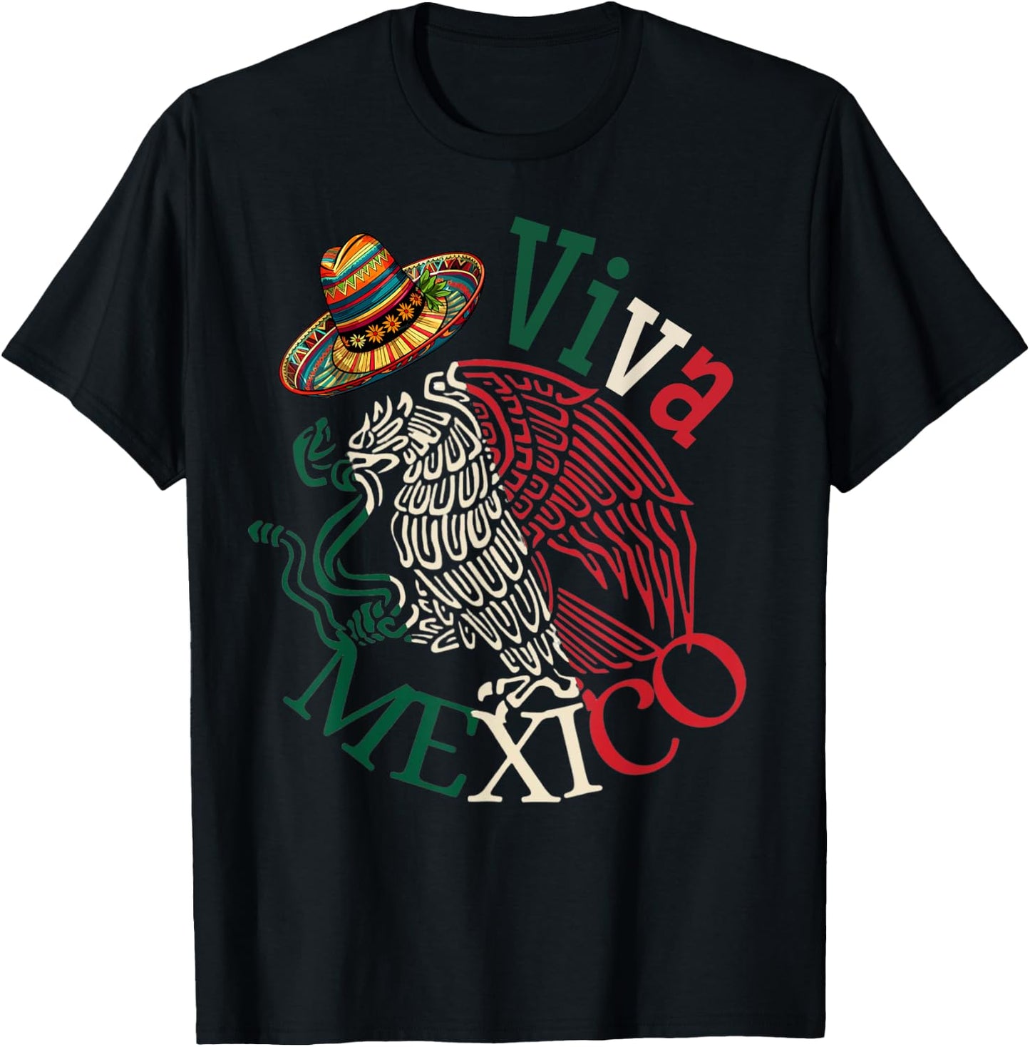 Mexican Independence Day Mexico Eagle Mexico Viva Mexico Women Kids Men T-Shirt - T-Shirt | Black