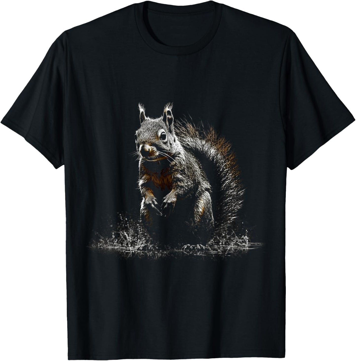 Squirrel Artwork - Animal Squirrel T-Shirt - T-Shirt | Black