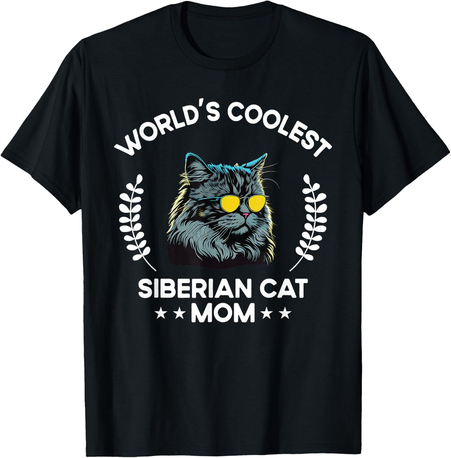 World's Coolest Cat Mom Mama - Women Siberian Cat T-Shirt - T-Shirt | Black