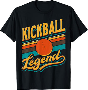 Kickball Legend Retro | Kick Ball Player T-Shirt - T-Shirt | Black
