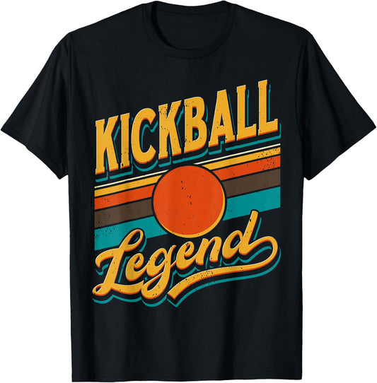 Kickball Legend Retro | Kick Ball Player T-Shirt - T-Shirt | Black