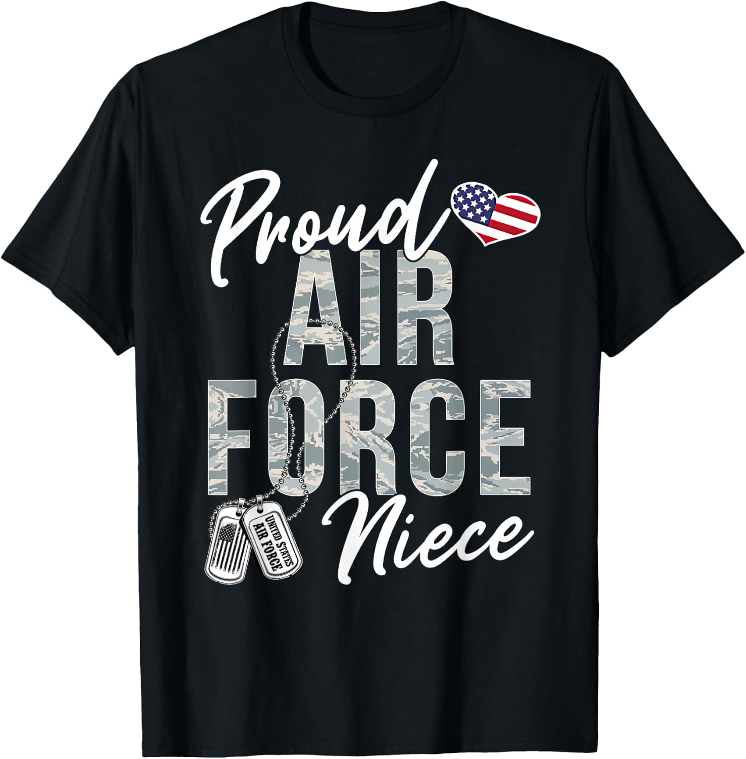 Proud Air Force Niece US Air Force Graduation Niece T-Shirt - T-Shirt | Black