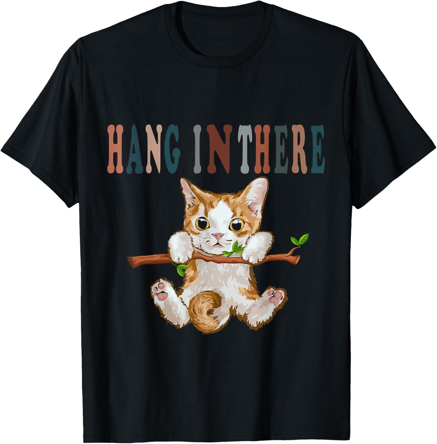 Hang In There Baby Cat T-Shirt - T-Shirt | Black
