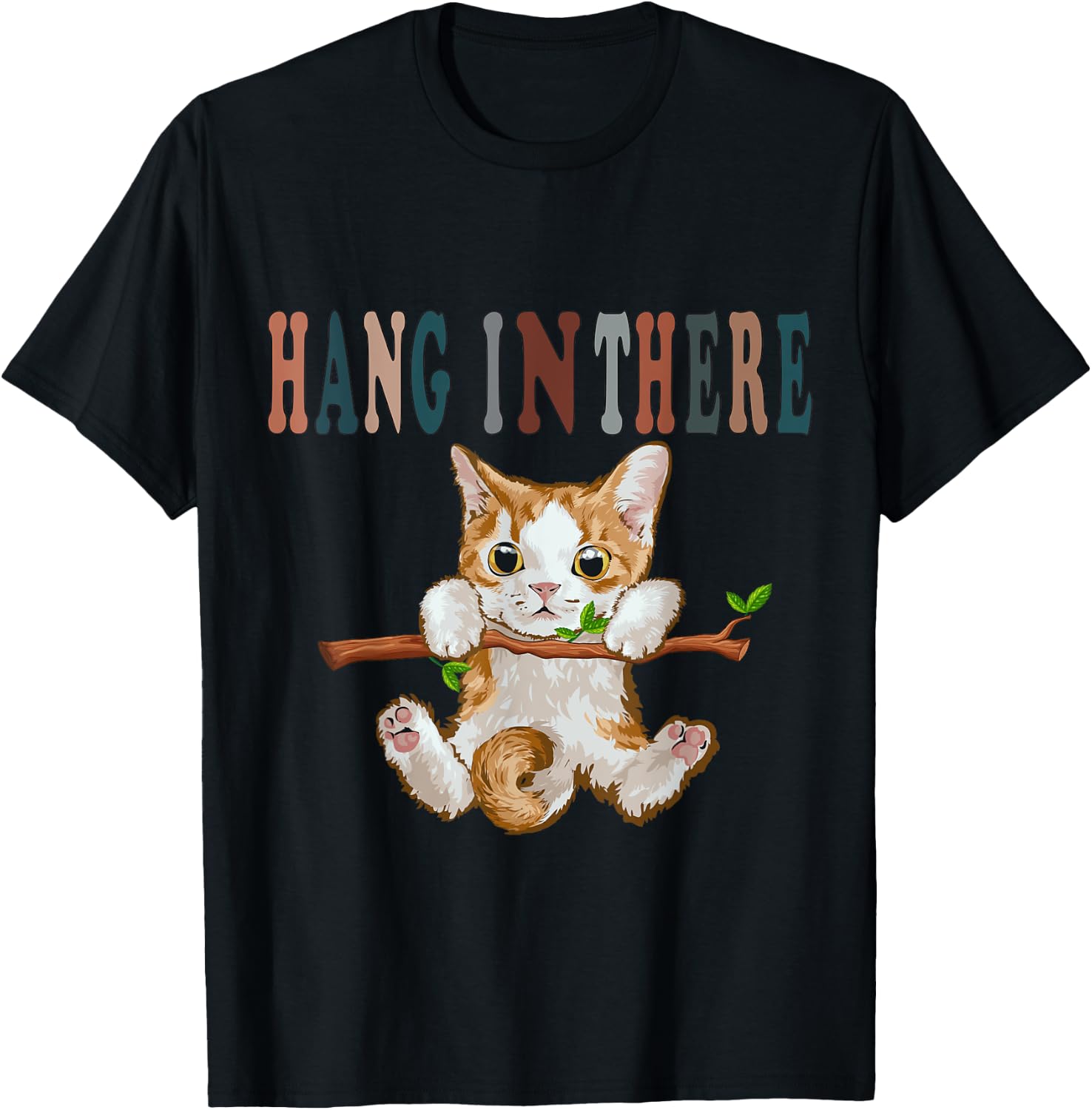 Hang In There Baby Cat T-Shirt - T-Shirt | Black