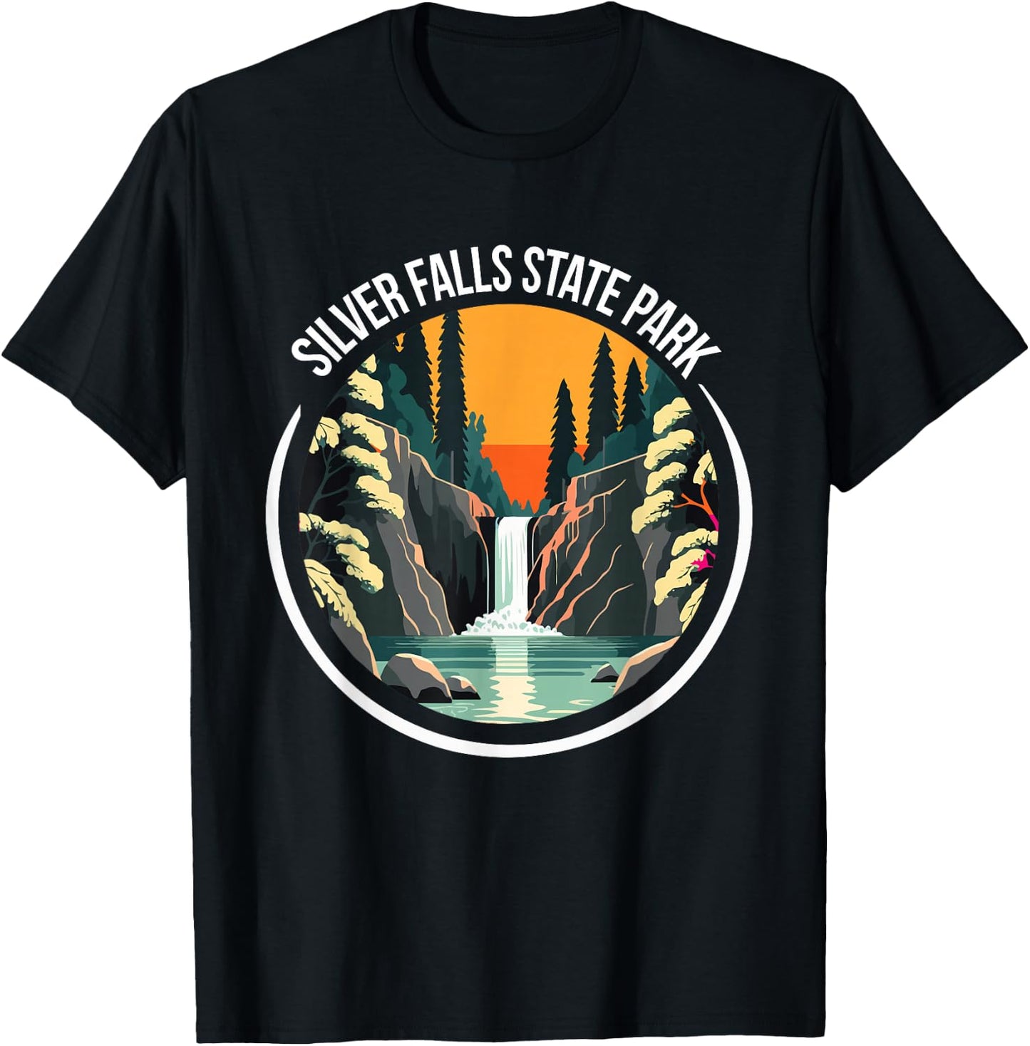 Nature lovers Waterfalls Silver Falls State Park Souvenir T-Shirt - T-Shirt | Black