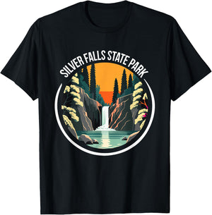 Nature lovers Waterfalls Silver Falls State Park Souvenir T-Shirt - T-Shirt | Black