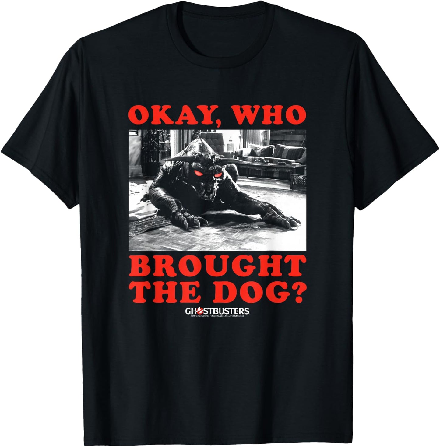 Ghostbusters Who Brought The Dog Zuul Funny Movie T-Shirt - T-Shirt | Black