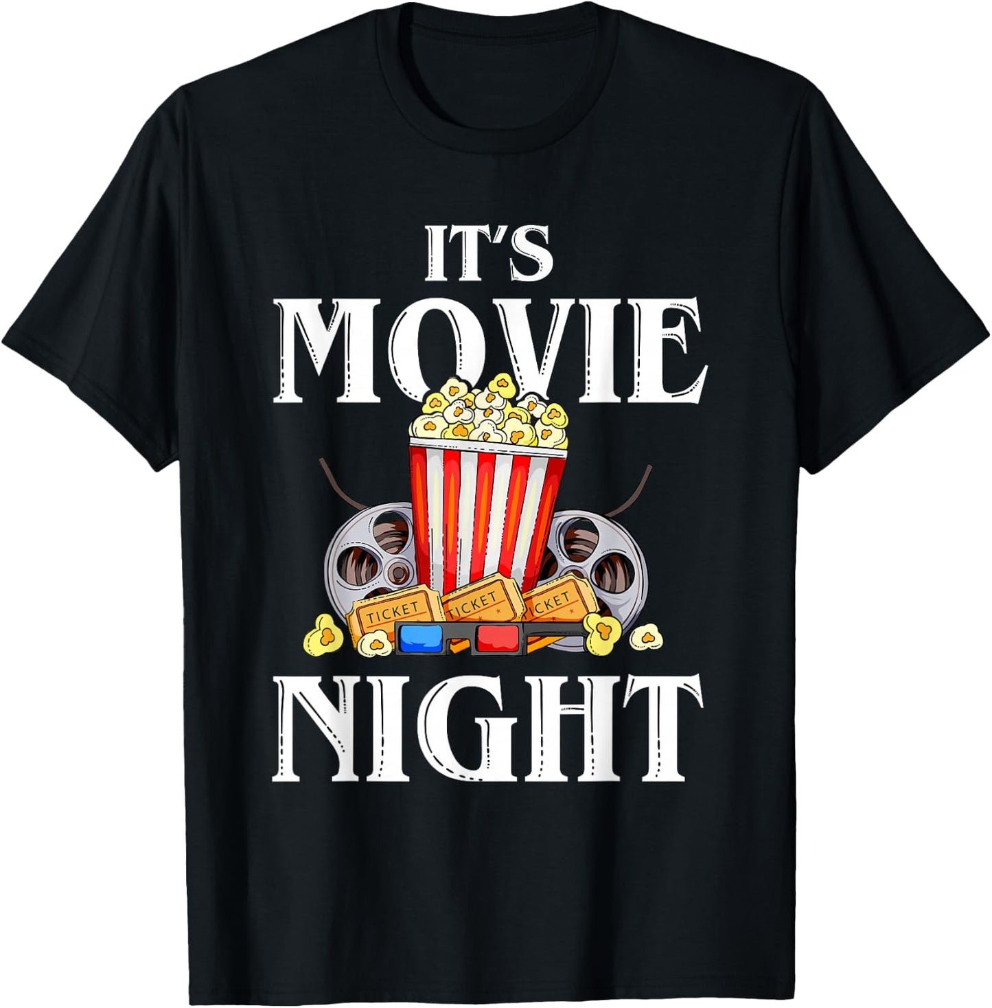 Family Movie Night Outfit Women Kids - Movie Lover T-Shirt - T-Shirt | Black