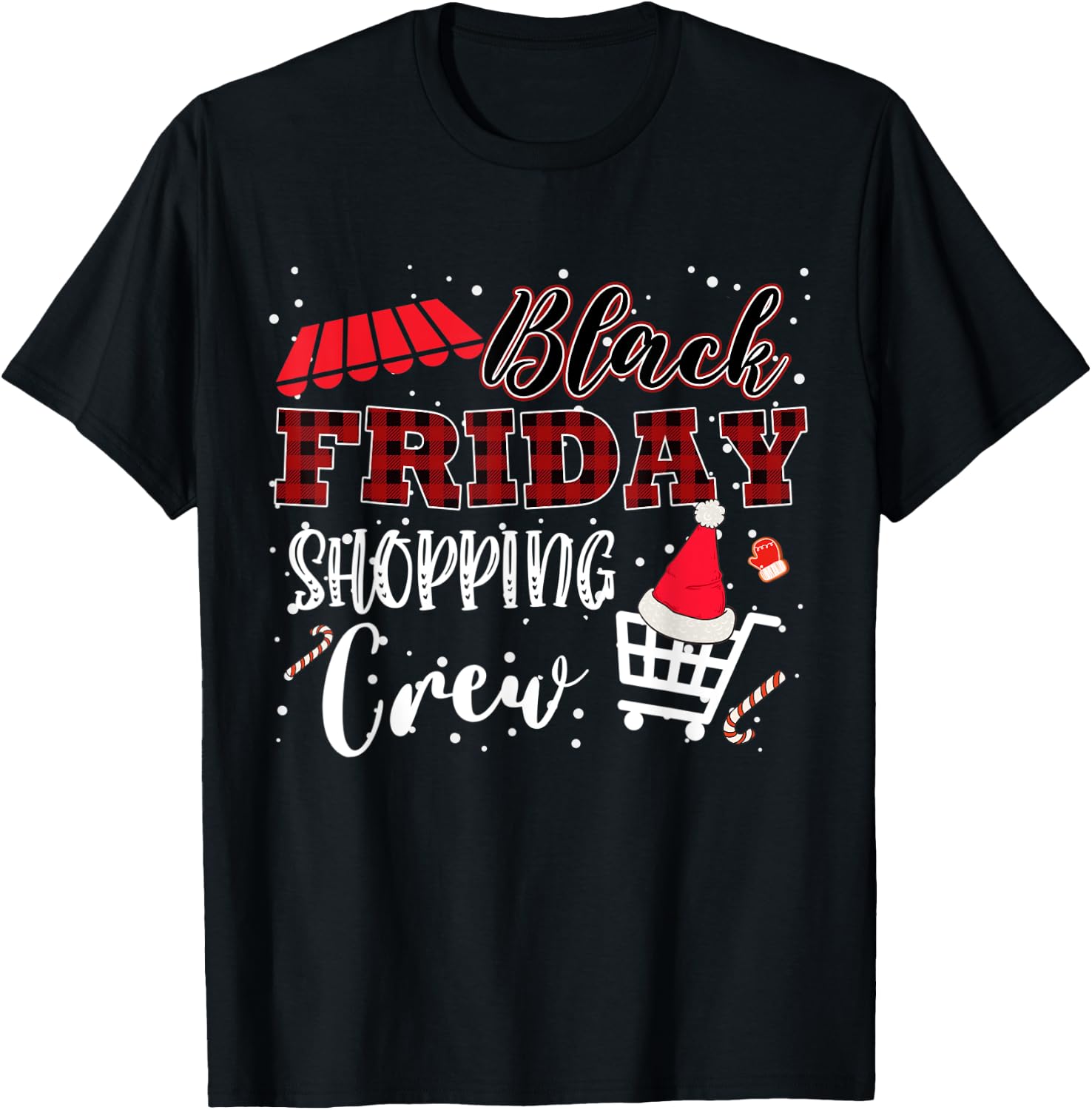 Friday Shopping Crew Christmas Black Shopping Family Group T-Shirt - T-Shirt | Black