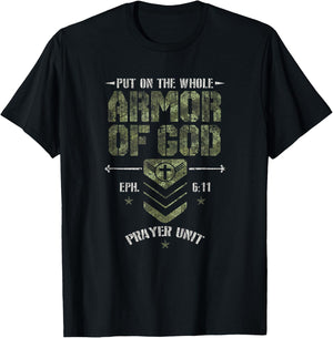 Vintage Camo Armor Of God Christians Religious Camouflage T-Shirt - T-Shirt | Black