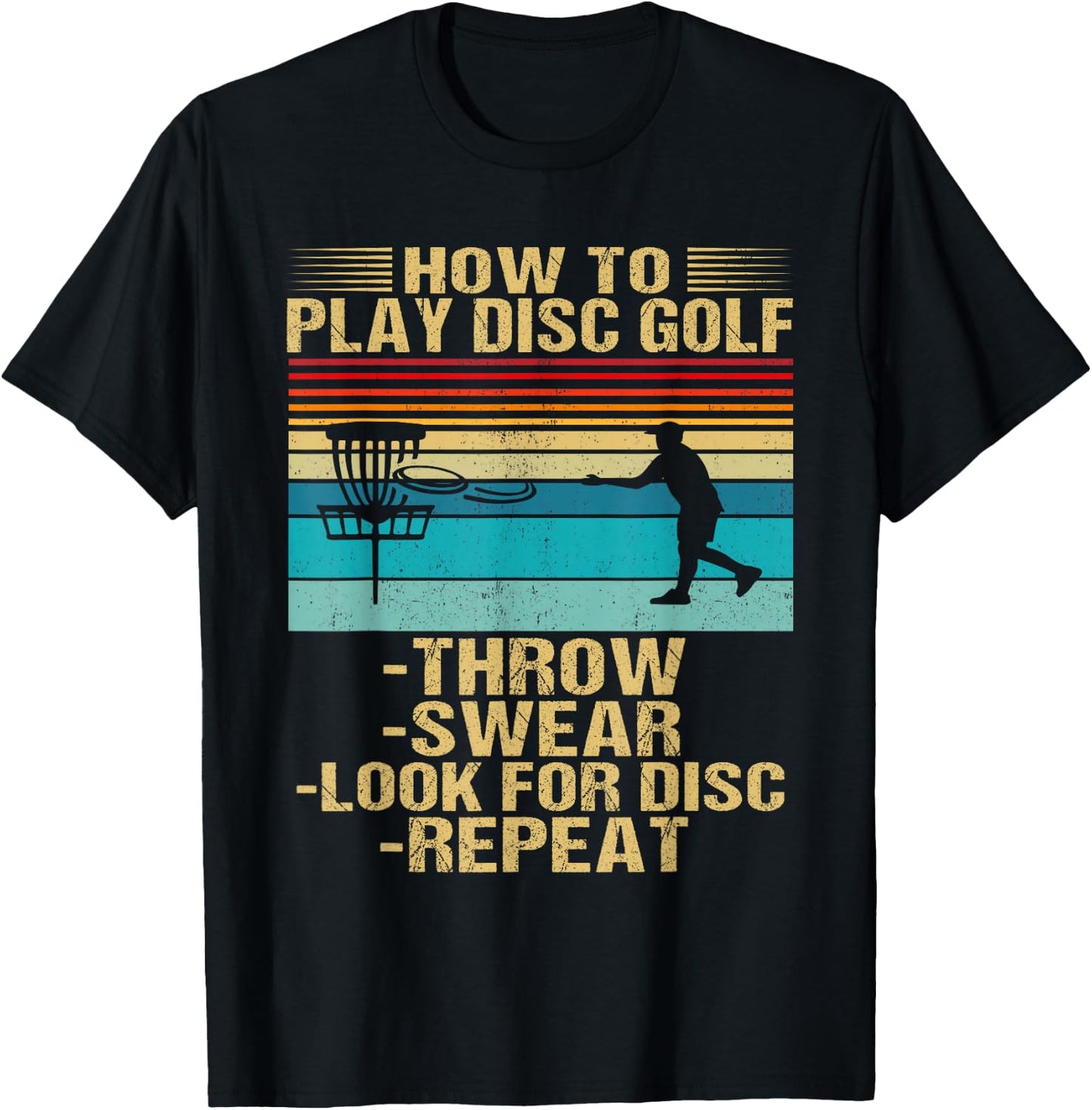 How To Play Disc Golf Funny Frisbee Golfing Player Dad T-Shirt - T-Shirt | Black