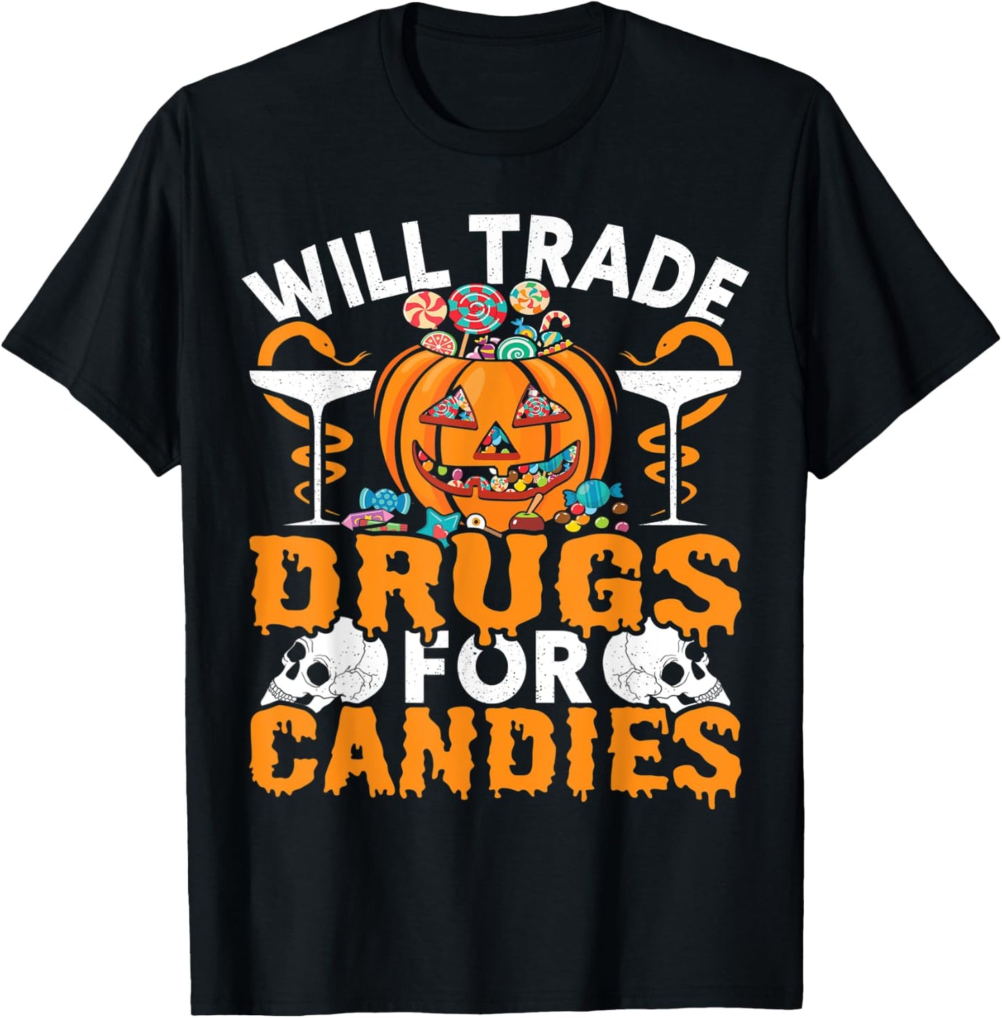 Funny Pharmacy Tech Will Trade Drugs For Candies Pharmacist T-Shirt - T-Shirt | Black