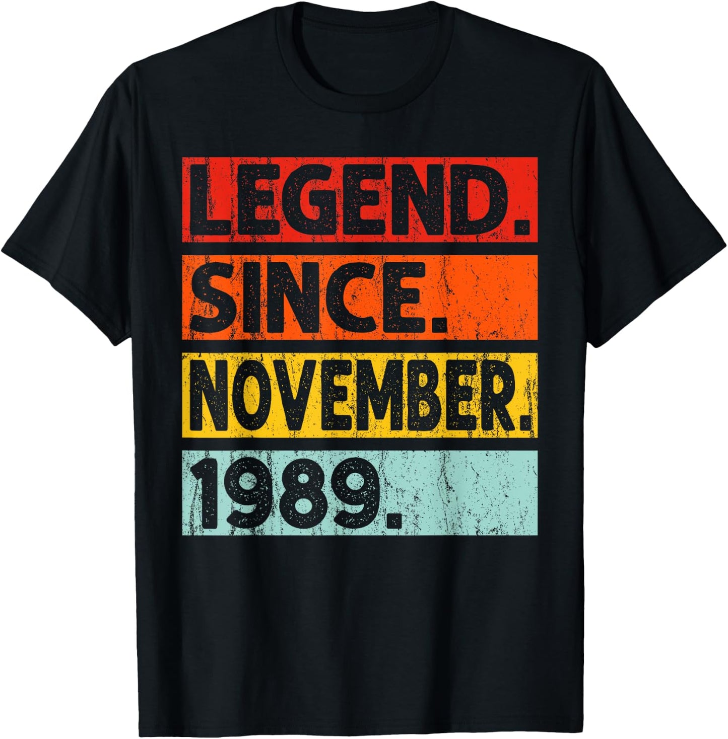 Legend Since November 1989 Birthday November 1989 Vintage T-Shirt - T-Shirt | Black