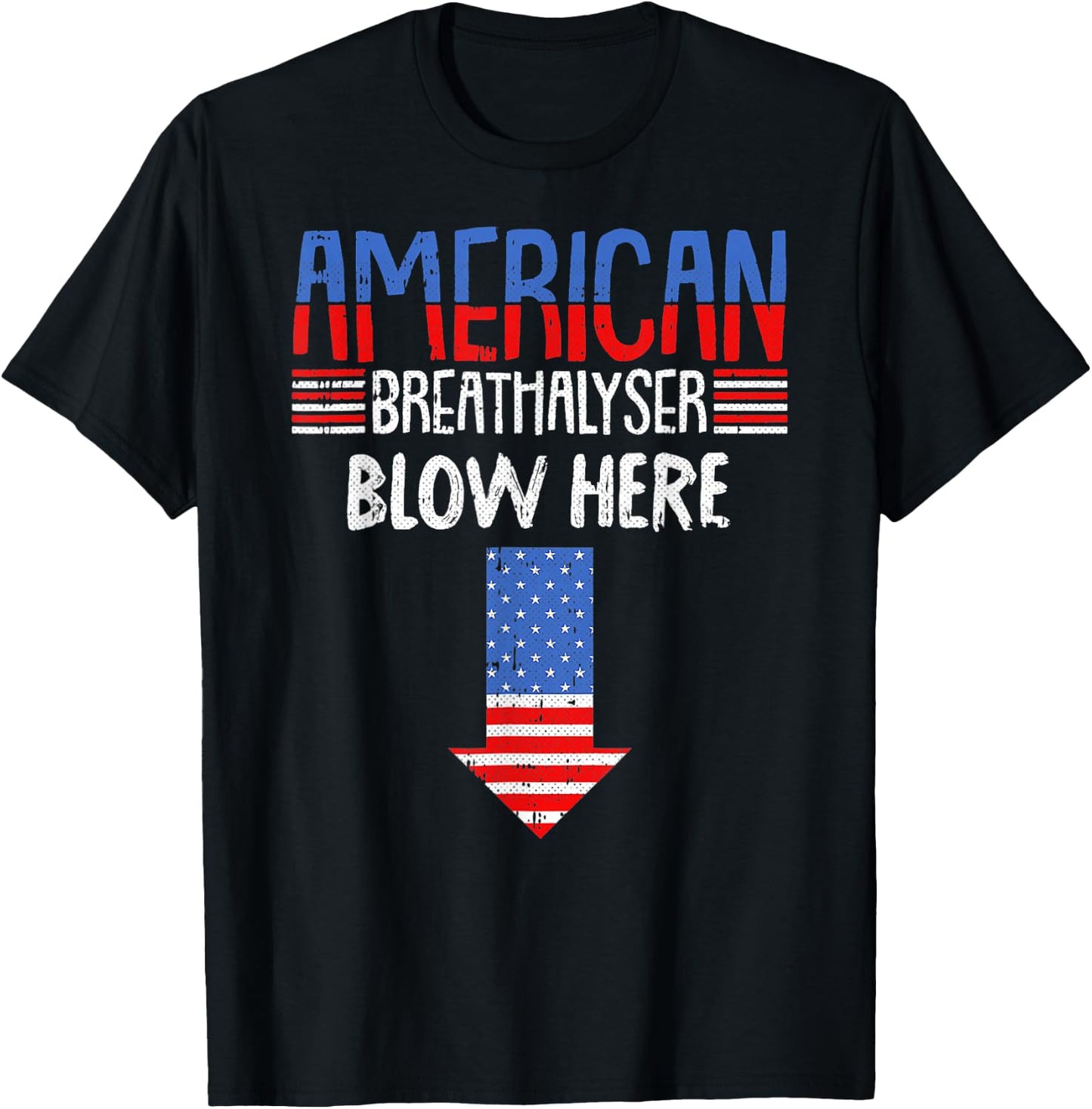 Breathalyzer 4th of July Funny American Flag Patriotic T-Shirt - T-Shirt | Black