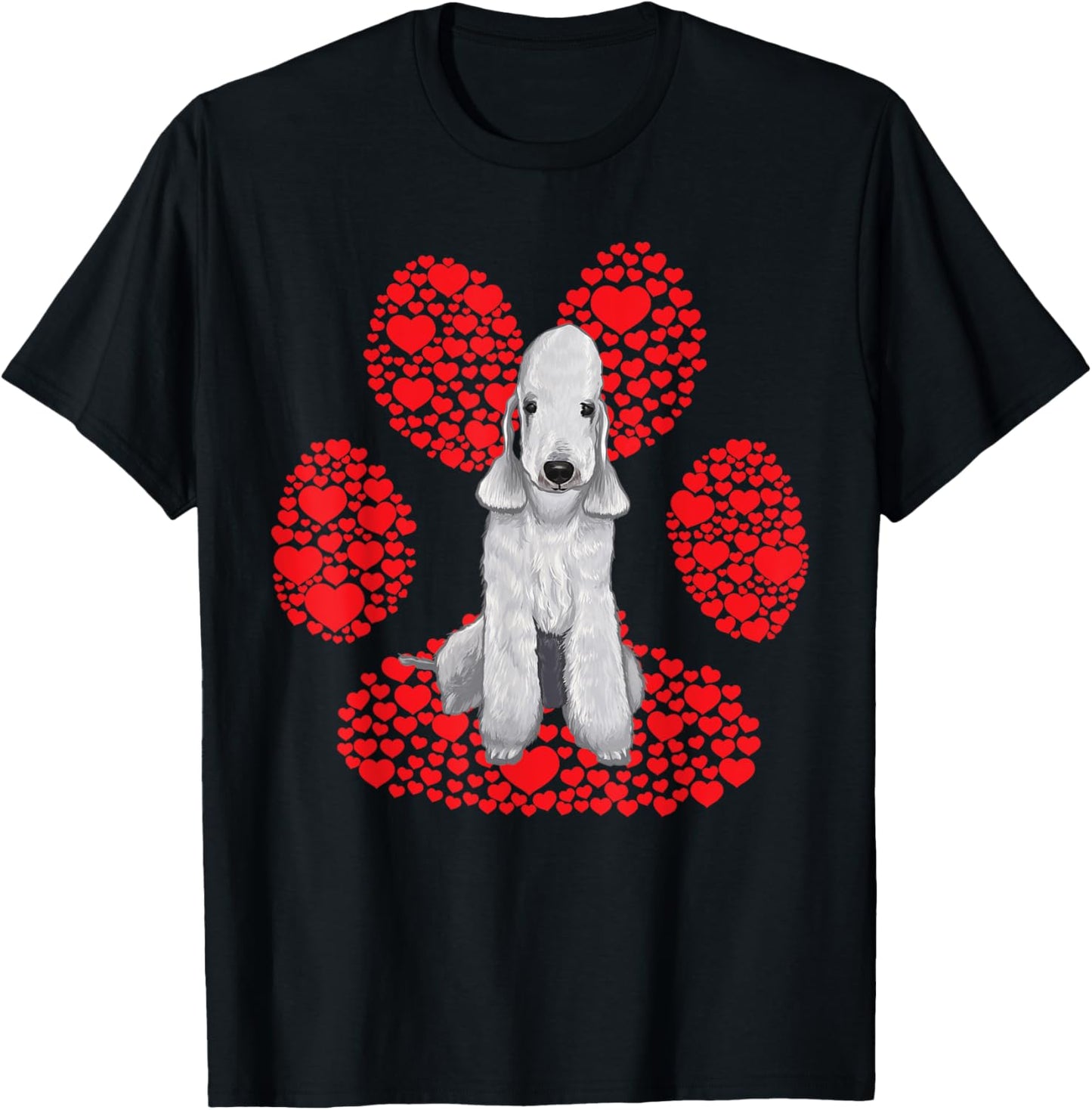 Bedlington Terrier Love Pata T-Shirt - T-Shirt | Black