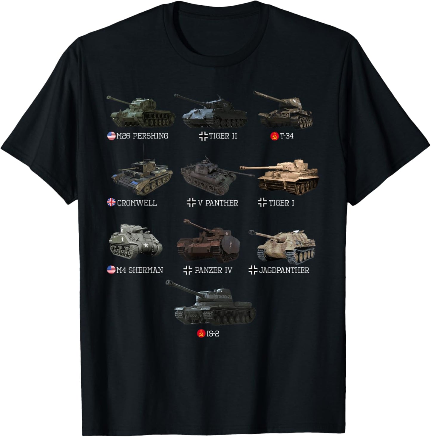World Tanks Type American Enthusiast Military Lover Machine T-Shirt - T-Shirt | Black
