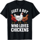 Funny Chicken Art Boys Farm Animal Chicken Farmer T-Shirt - T-Shirt | Black