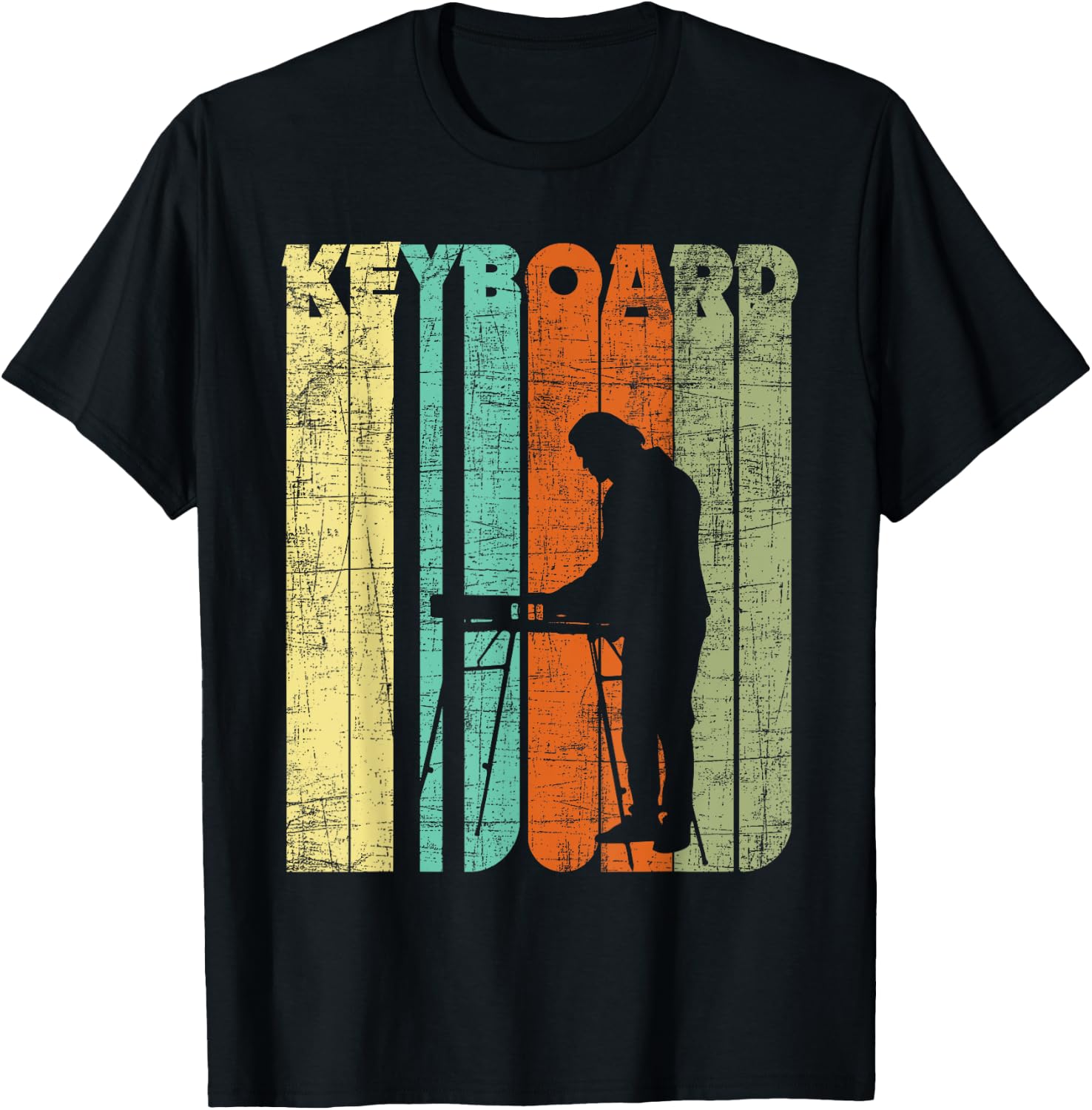 Vintage Keyboard Player Keyboardist Keyboarder Pianist T-Shirt - T-Shirt | Black