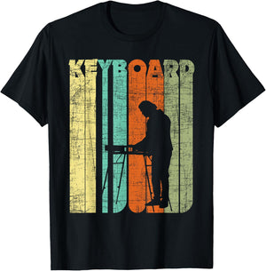 Vintage Keyboard Player Keyboardist Keyboarder Pianist T-Shirt - T-Shirt | Black