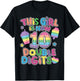 This girl is now 10 double digit Pop It 10th Birthday Fidget T-Shirt - T-Shirt | Black