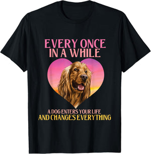 In A While A Dog Enters Your Life - Cocker Spaniel Dog Lover T-Shirt - T-Shirt | Black