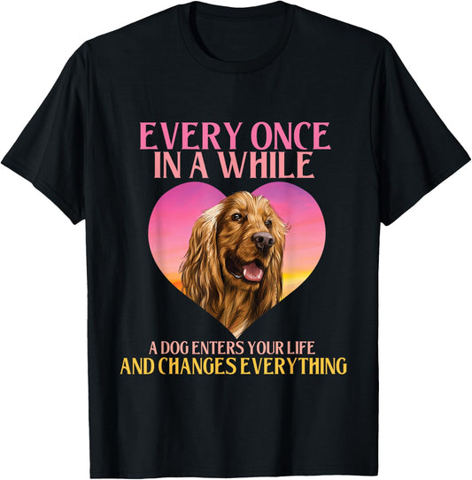 In A While A Dog Enters Your Life - Cocker Spaniel Dog Lover T-Shirt - T-Shirt | Black