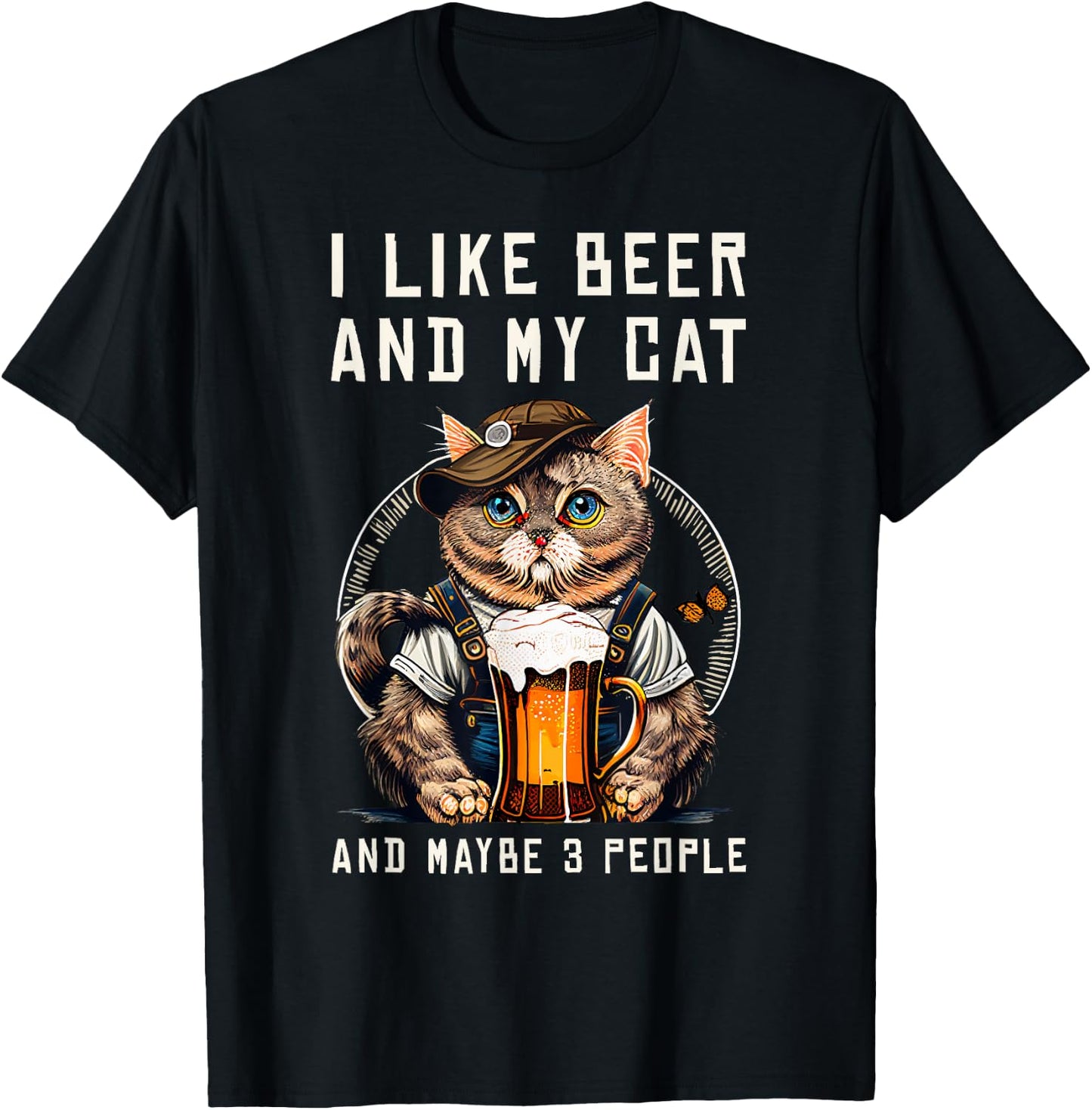 Funny Cat Beer Oktoberfest Bavaria Lederhosen Party Kitten T-Shirt - T-Shirt | Black