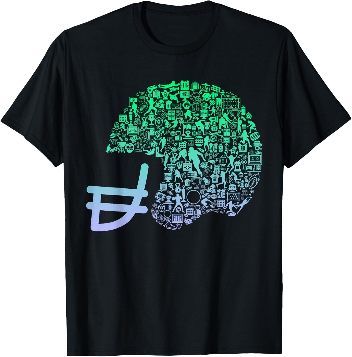 Football Helmet Design for Football Player | Boys Football T-Shirt - T-Shirt | Black