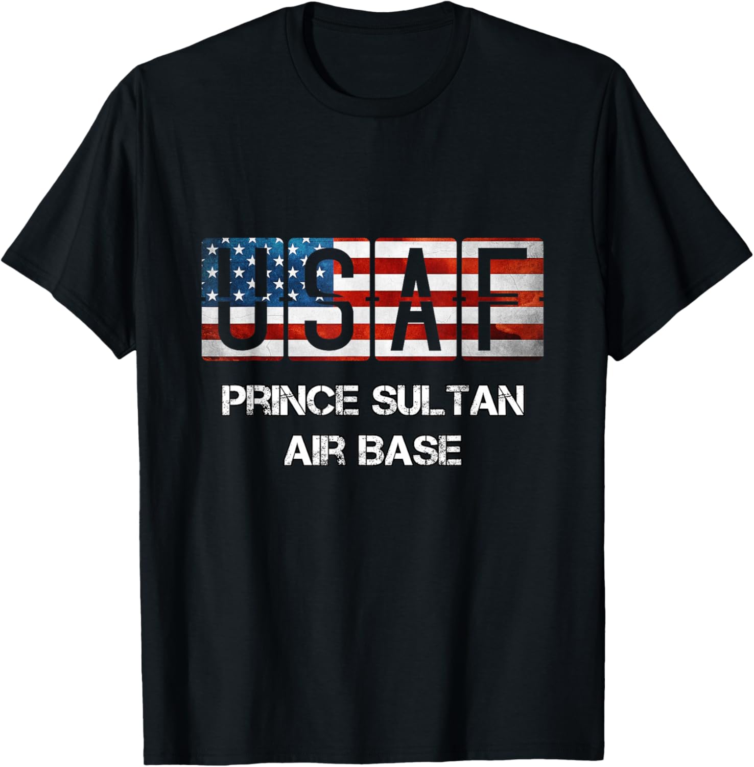 Prince Sultan Air Base US Flag T-Shirt - T-Shirt | Black