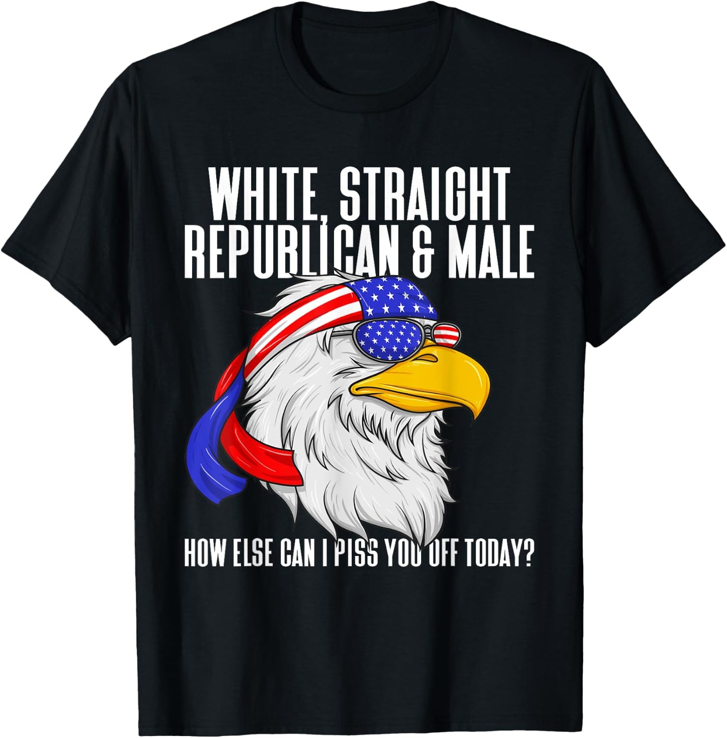 White Straight Republican Male How Can I Piss You Off Today T-Shirt - T-Shirt | Black