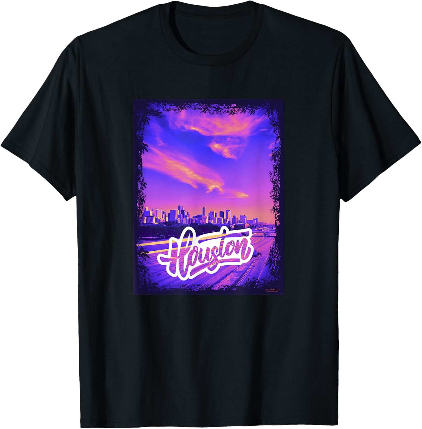 Houston Texas TheH Art Houston Downtown Hues H-Town T-Shirt - T-Shirt | Black