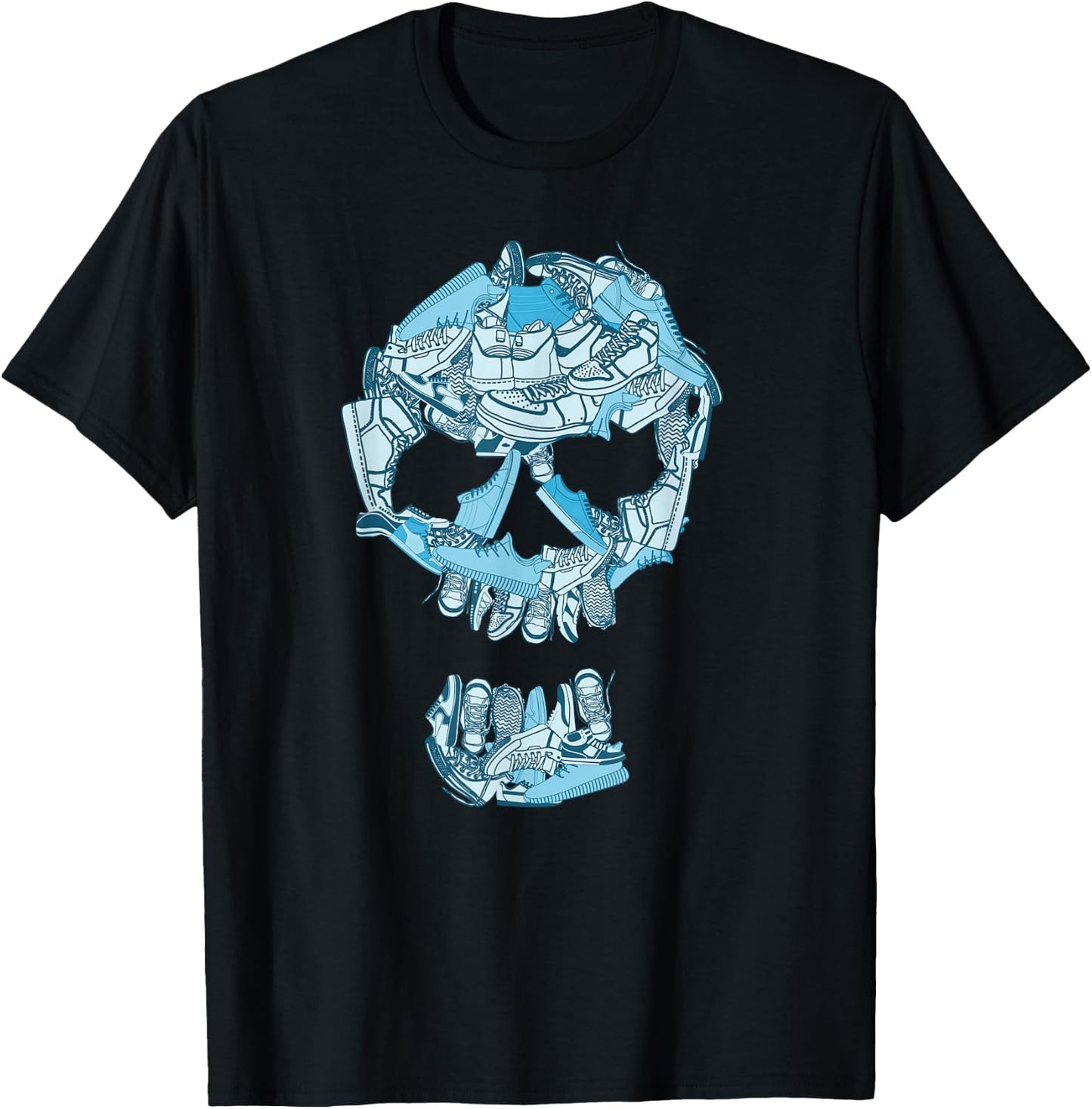 Blue Big Ol' Sneaker Head Blue Color Graphic T-Shirt - T-Shirt | Black