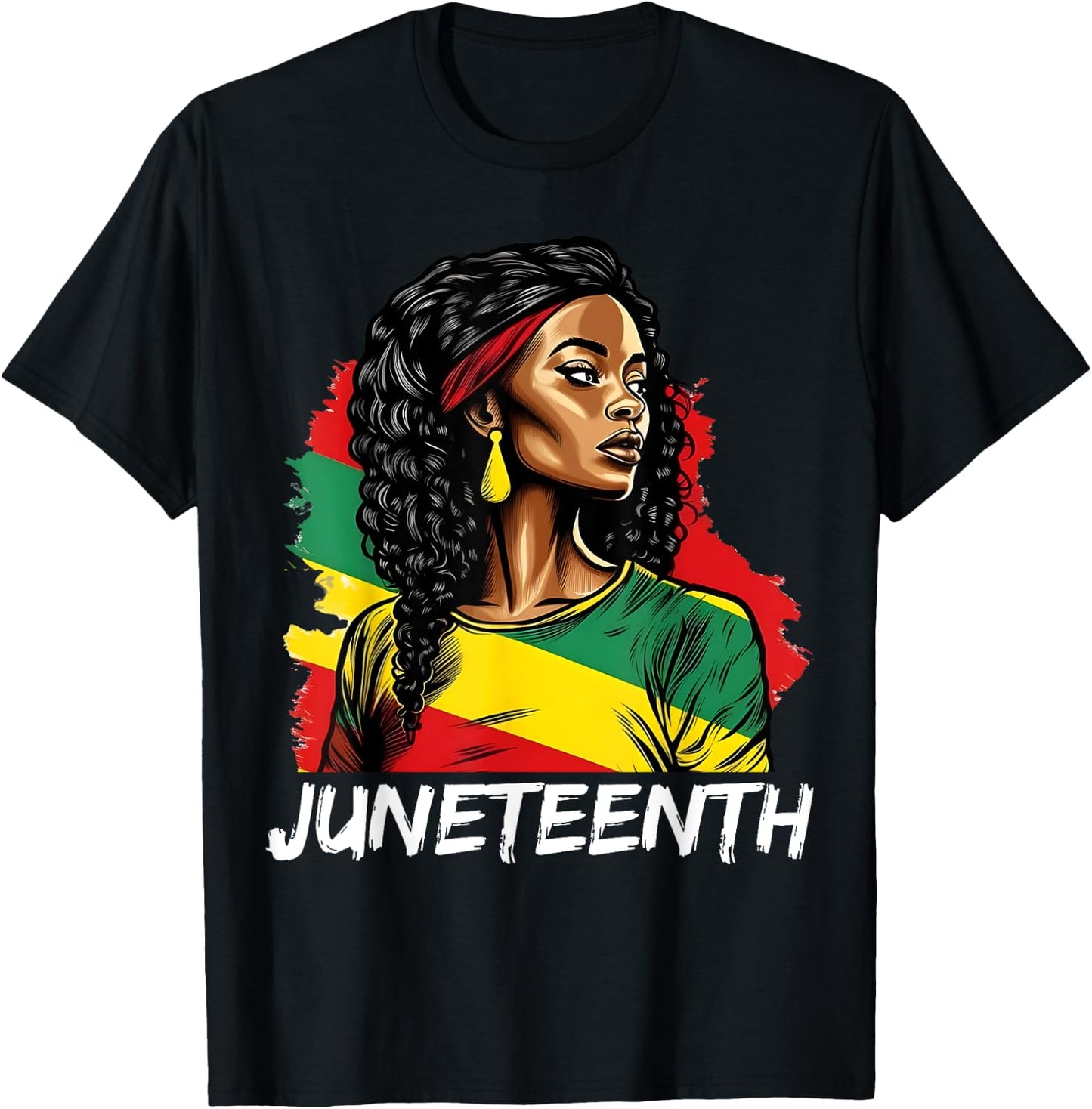 Juneteenth 1865 Melanin Women RBG Colors African American T-Shirt - T-Shirt | Black