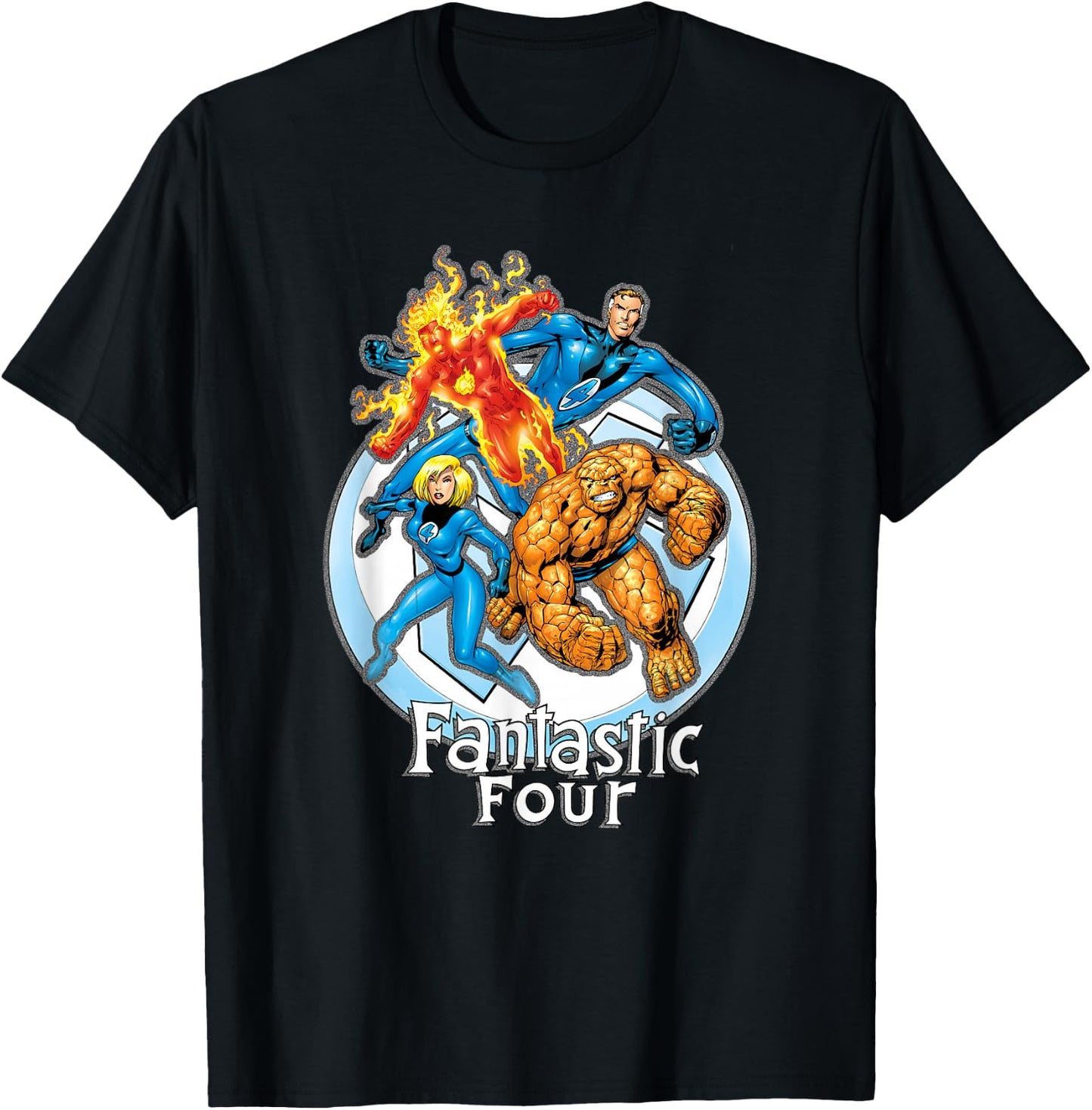 Marvel Fantastic Four Hero Poses Group Shot Poster T-Shirt - T-Shirt | Black
