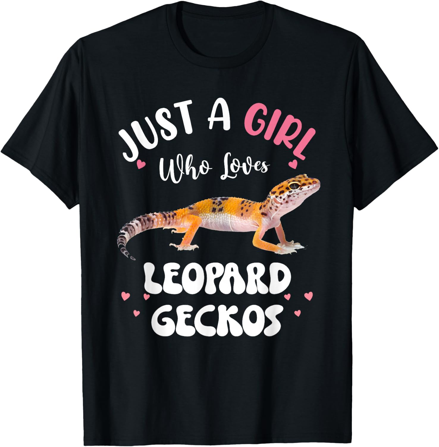 Cool Leopard Gecko For Girls Women Pet Lizard Reptile Lovers T-Shirt - T-Shirt | Black