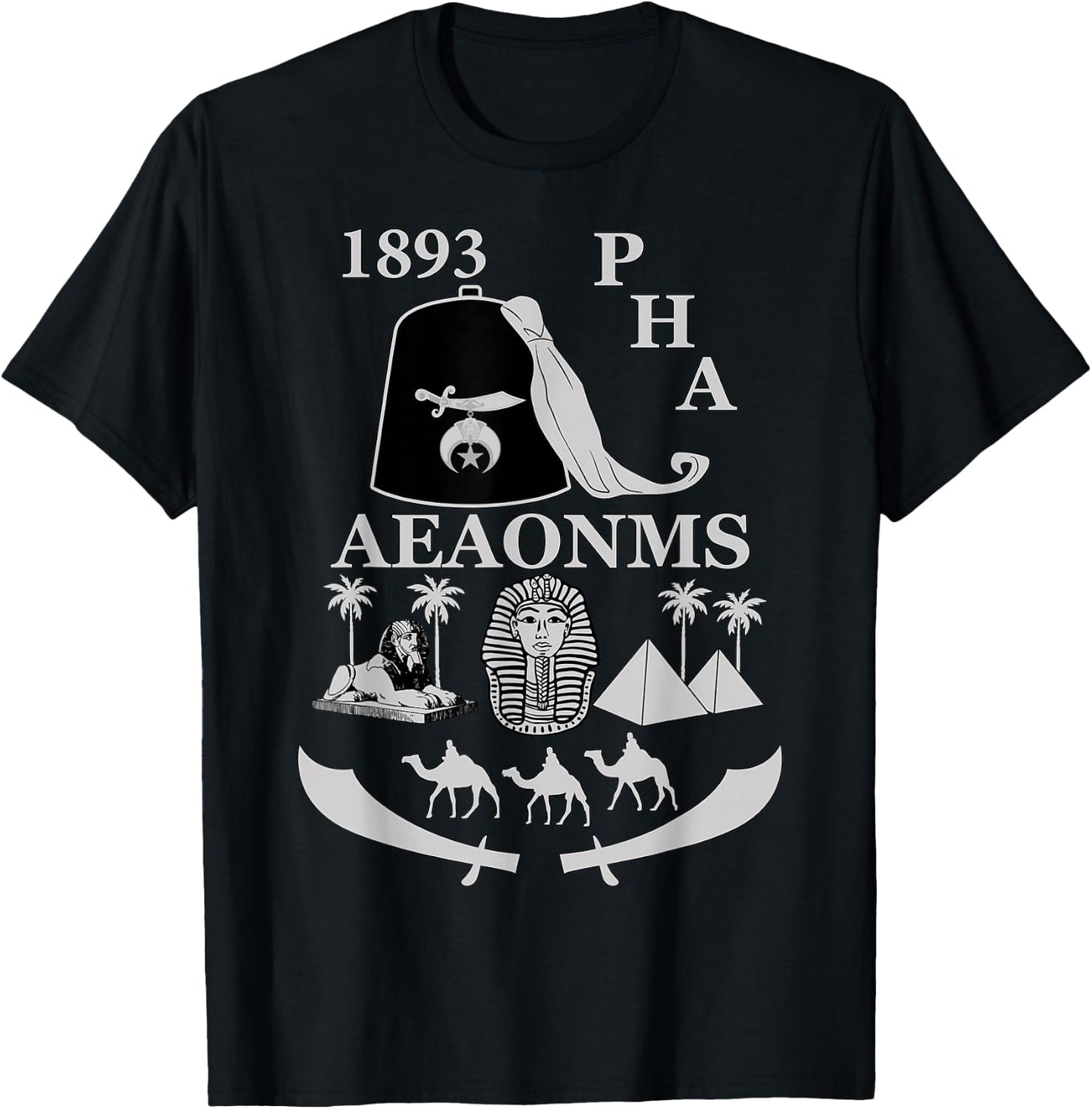 Shriners 1893 PHA Pharaoh AEAONMS Freemasons Father's Day T-Shirt - T-Shirt | Black