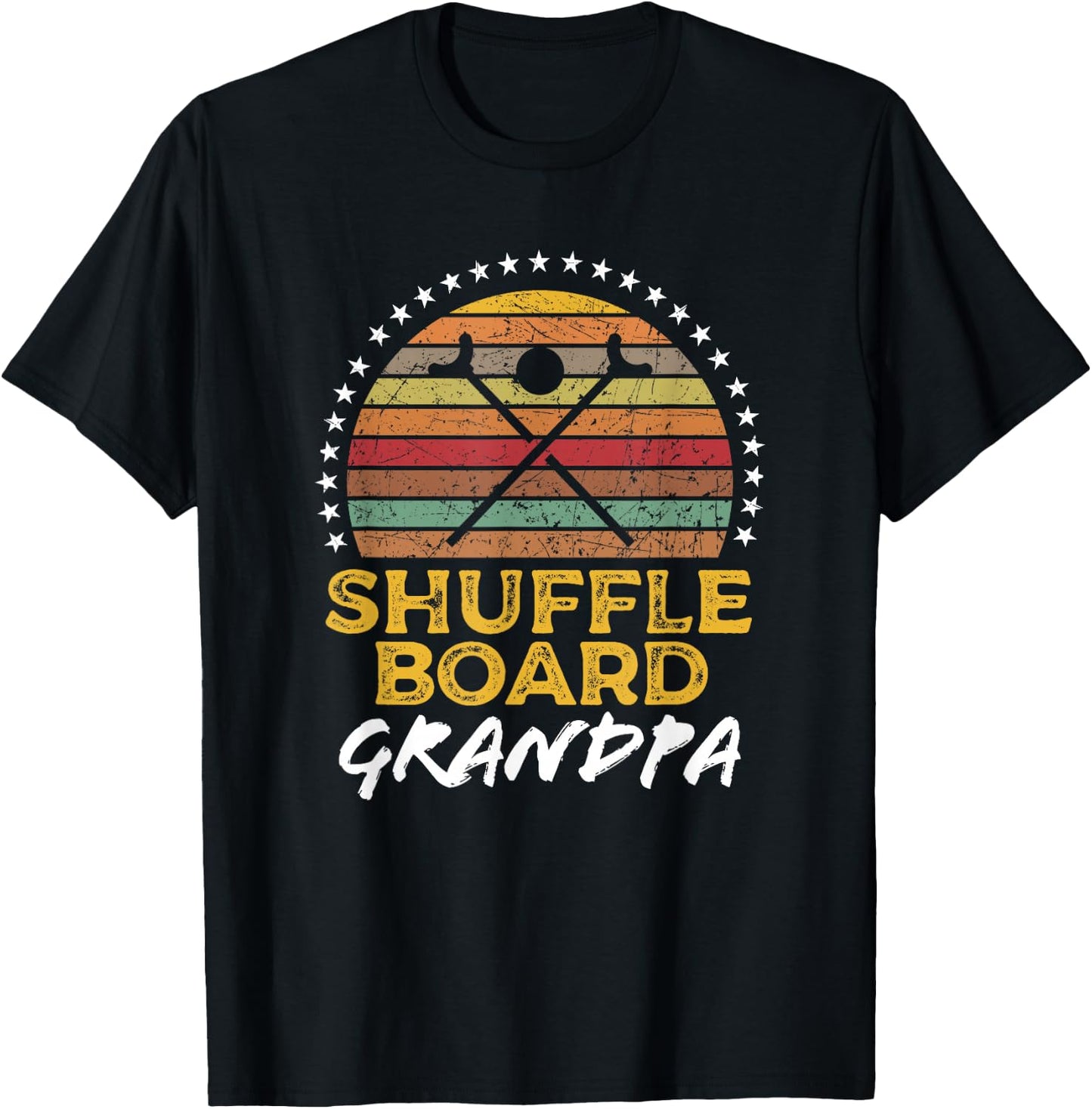 Shuffleboard Grandpa Lover, Funny Shuffleboard Player Quote T-Shirt - T-Shirt | Black
