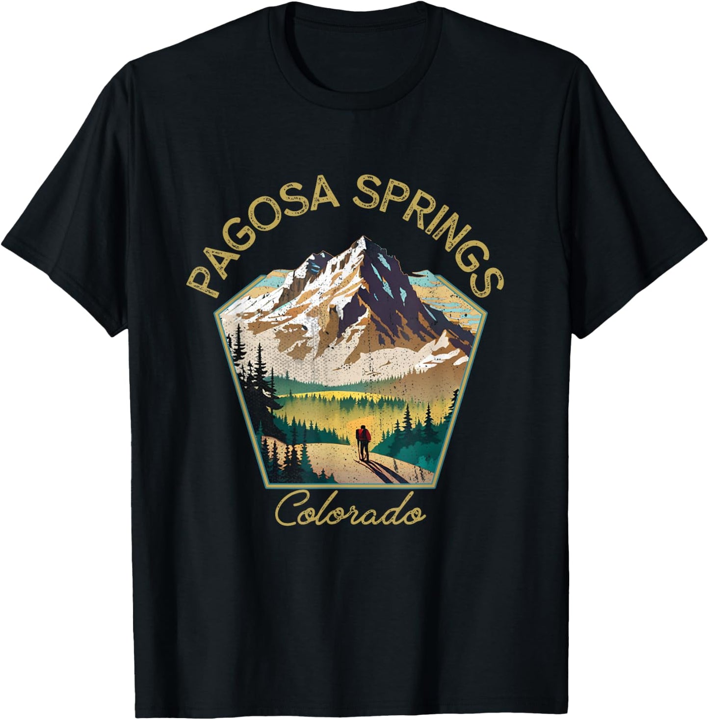 Pagosa Springs Retro Clothing - Pagosa Springs Souvenir T-Shirt - T-Shirt | Black